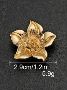 7PCS Flower Shape Metal Buttons 5-Petal Lily Embossed Buttons For Coat Suit Blazer - Multicolor - View 9