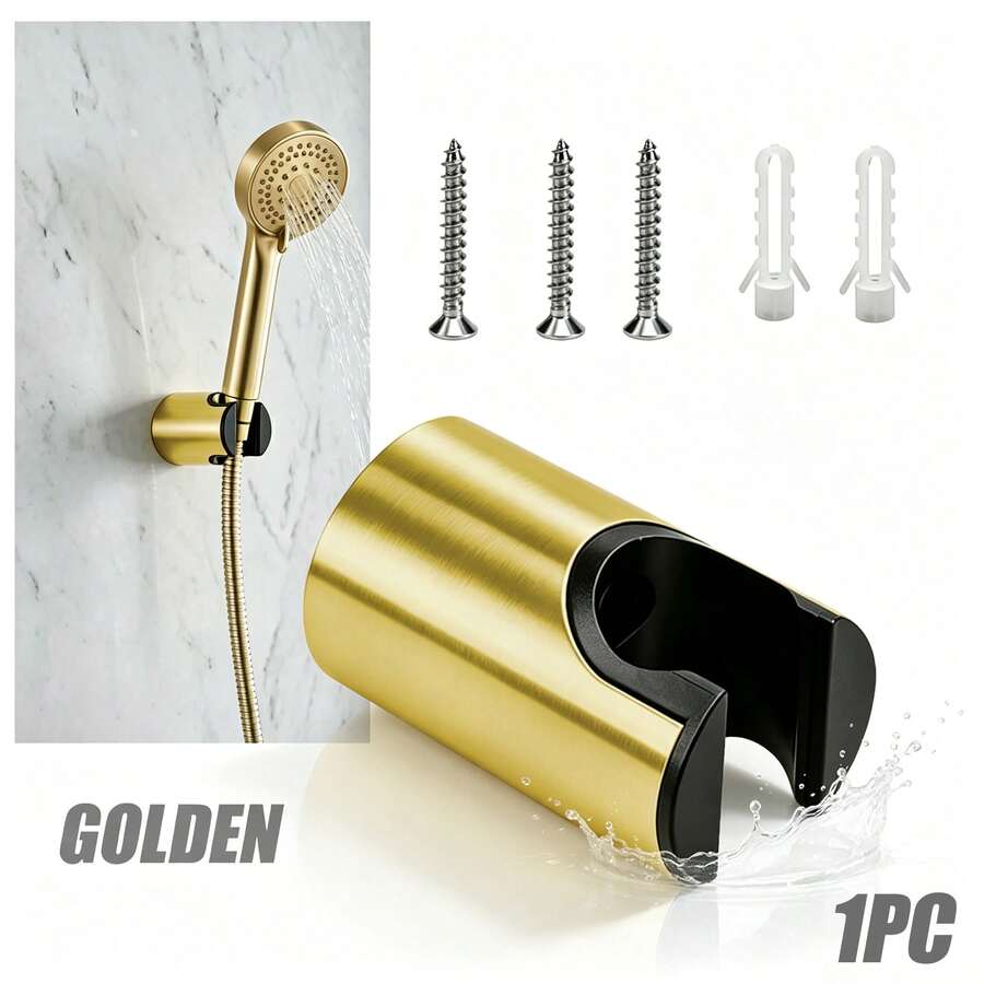 Gold Shower Head Bracket, Wall-Mounted Adjustable Shower Head Holder, Bathroom Shower Fixed Bracket With Installation Accessories - Support - View 1