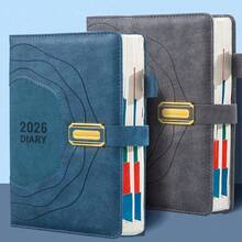 1pc 2026 Daily & Monthly Planner, 100GSM Thick Inner Pages, Hardcover, Professional Time Management Journal, New Year Autumn Winter Goal Tracking, Holiday Efficient Gift - One Size Fits All - View 4