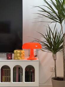 1pc Art Deco Orange Acrylic Table Lamp, USB Powered LED Desk Light 3‑Color Dimmable Button Control Upward Lighting, Decorative Lamp For Bedroom Living Room Study Library Cafe Bar Home Room Decor No Bulb Included - Multicolor - View 9