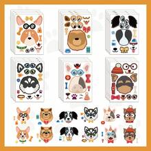somoving 6/12pcs Cartoon Dog Stickers, Children's DIY Dress-Up Stickers, Holiday Party Gift Bag Fillers, Classroom Craft Stickers - Multicolor - View 3
