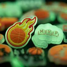 20pcs Transparent Fluorescent Basketball Theme PVC Shoe Charms Set, Fashion Accessories For Clogs, Ideal Gift For Basketball Fans - Multicolor - View 7