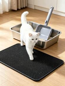 1/6/10pcs Extra Large Stainless Steel Cat Litter Box, Semi-Enclosed Hollow Design, Low-Opening Anti-Spill Anti-Tracking Anti-Clumping, Easy To Clean, Durable, 1 Set - one-size - View 4