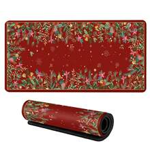 Christmas Red Persian Retro Style Large Mouse Pad Rubber Non-Slip Lock Edge Craft Desk Mat Suitable Gaming Office Accessories - View 7