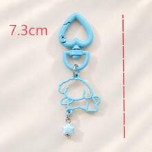 1pc/3pcs Unisex Cute Colorful Hollow Line Puppy Pendant 3D Star Charm Colorful Alloy Heart Keychain Accessory Cute Cartoon Bag Charm Wallet Accessory - Multicolor - View 2