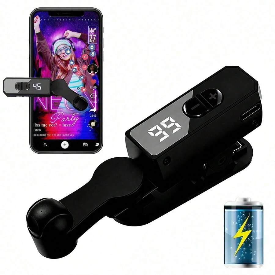Rechargeable Auto Clicker Smart Automatic Clicker 107 Speed Levels, Universal Phone Tablet Android Device, Game Live Streaming Social Media Like Short Video Auto Touch Screen Clicking Tool, Hands-Free Repeated Clicking, 120mAh Battery - Black - View 1