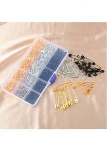 260/150/50/10pcs Multi-Size Metal Safety Pins, 5 Sizes (Includes 19mm, 27mm). Durable And Easy To Use. Suitable For Clothing Repair, Crafts, Document Organization, Decoration, Brooches, Badges And Keychains. Perfect For Daily Use, Valentine's Day And Weddings - Multicolor - View 10