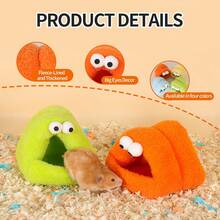 ITANDME Hamster Nest, Hamster Bed, Cute Triangle Hamster Nest, Winter Long Fur Hamster Nest, Suitable For Hamsters, Golden Hamsters And More - View 5