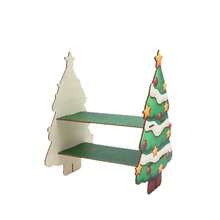 Creative Christmas Tree Shaped Wooden Double-Layer Storage Rack, Easy Assembly, Sturdy And Durable. Double-Layer Shelf Can Hold Dolls, Small Ornaments, Candies And Various Small Items, Combining Storage And Holiday Decoration Functions, Suitable For Desktops, Display Windows, Party Scenes, Creating A Strong Christmas Atmosphere. - Multicolor - View 5