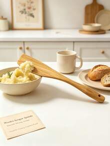 1/5 Pieces Of Spatula, Spoon, Wooden Spatula, Cooking Spatula, Frying Spatula, Strainer Spatula, Scraper, Palette Knife, Kitchen Accessories, Cooking Wooden Spoon, Kitchen Utensils, Kitchen Essentials, Suitable For Halloween And Christmas - Coffee Brown - View 15