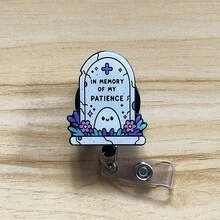 Retractable D Card Holder Reel With Cute Cartoon Design, Nurse Hospital Badge Holder Office Lanyard 1pc - X1080 - View 4