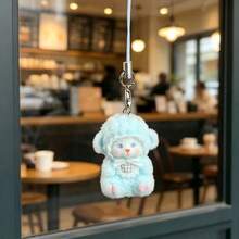 New Cute Resin Flocked Mini Sheep Doll DIY Handmade Pendant Keychain Bag Charm Phone Strap - Multicolor - View 6