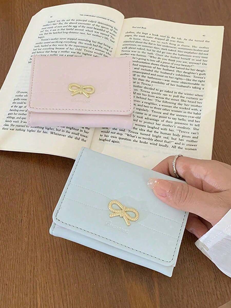 Cute Bow Shaped Small Wallet For Women, Fashionable 30% Off Wallet, Daily Storage Bag, Coin Purse, Daily Use, Holiday Gifts, Shopping, Travel - Multicolor - View 1