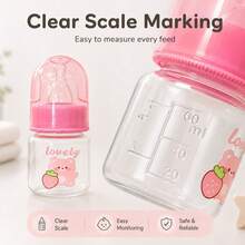 2pcs 60ml Cute Bear Print PP Baby Bottles, Anti-Drop, Standard Neck, Newborn Gift - Multicolor - View 6