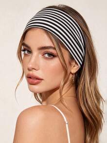 5 Pcs Yoga And Running Non-Slip Elastic Headbands For Women Mixed Prints,Absorbent Sports Sweatbands (Polka Dot, Striped, Leopard) Fall Style Festival - Multicolor - View 6