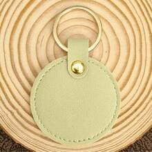 4pcs/12pcs DIY Handmade Jewelry Large Round Creative Leather Keychain, Leather Heart Pendant Key Ring, Fashion Key Ring, Bag Accessory, Unique Backpack Charm, Car Keychain, Birthday Gift, Party Favor, Winter - Multicolor - View 28