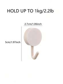1pc Creative Macaron Hook, Suitable For Kitchen And Bathroom, Adhesive Hook For Door, No-Drill Wall Hook, No-Damage Key Hook - Multicolor - View 10