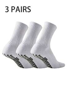 1/2/3/4/6 Pairs Unisex Professional Sports Anti-Slip Socks, Grid Textured Sole Shock Absorbing Mid-Calf Socks For Indoor Pilates Fitness Training - Black and White - View 24