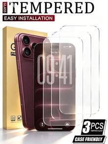 Mr. War Gorilla 3pcs - [9H Hardness True Color Transparent] High-Definition Tempered Glass Screen Protector, Made Of Advanced Tempered Glass, Daily Use Anti-Bump And Scratch, Anti-Sharp Object, Ultra-Clear Lossless Image Quality, Anti-Fingerprint, Anti-Water Stain Residue, Phone Accessory, Easy Installation For Beginners. Compatible With IPhone Duo/18promax/18pro/18/17E/17 Pro Max/17 Pro/17Air/17/16 Pro Max/16 Pro/16 Plus/16/15 Pro Max/15 Pro/15 Plus/15/14/13/12 And Other Models. - Clear - View 2