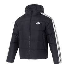 Adidas Men's Striped Down Puffer Jacket With Zipper, Windproof And Warm - Black - View 8