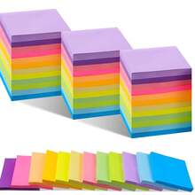 Vibrant Fluorescent 3" X 3" Sticky Notes, Suitable For Students, Schools And Offices, Reusable, Multiple Adhesion, Bestselling Product, Direct From Cross-Border Stationery Suppliesr - Kraft Paper Off-white (6 Books, 3 Styles, 300 Sheets) - View 1