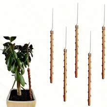 3pcs Garden Plant Stakes, Plant Support Rods, No Electricity Required, Suitable For Gardens, Potted Plants And Vegetable Gardens, Promoting Plant Growth, Good Helpers For The Garden - Rose Gold Straight Copper - View 4