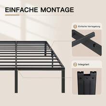 Sour Lemon Bettgestell Metall Schwarz 90x200 Cm - Black - View 4