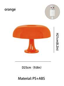 1pc Art Deco Orange Acrylic Table Lamp, USB Powered LED Desk Light 3‑Color Dimmable Button Control Upward Lighting, Decorative Lamp For Bedroom Living Room Study Library Cafe Bar Home Room Decor No Bulb Included - Multicolor - View 12