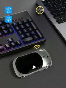Mouse Nirkabel 2.4G Berbentuk Mobil Sport, Koneksi Jarak Jauh 10m, Mouse Komputer Portabel Keren Berbentuk Kendaraan Sport untuk Laptop PC Desktop, Kantor, Gaming, dan Penggunaan Sehari-hari - View 3