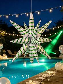 22 Inch 4D Explosion Star Foil Balloon, Water Drop Mylar Decor For Birthday Christmas Party - Multicolor - View 4