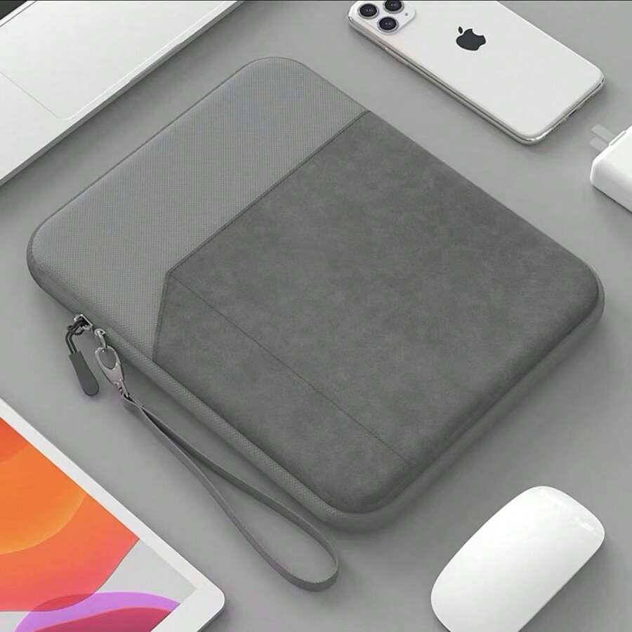 Lightweight Inner Sleeve Computer Storage Bag, Practical & Minimalist, Portable, Waterproof & Shockproof, Multiple Colors (Light Gray, Dark Gray, Pink), Fits Sizes 7.5-8inchs/10.9-11inchs/12.9-13.3inchs - View 1
