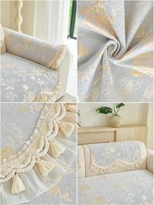 1PC French Irregular-Shape Chenille All-Season Universal New Sofa Cover, Living Room Sofa Protection High-End Feel Seat Cushion, Anti-Slip, Dust-Proof, Anti-Dirt, Machine Washable - Multicolor - View 11