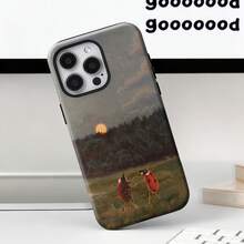 瓢蟲日落手機殼 復古風景藝術油畫自然風格 相容 iPhone 17 Pro Max 16e 15 Pro 14 Plus 13 12 11 Pro Max - 彩色 - 查看 4