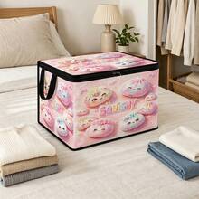 1PC Factory Direct Squishy Cute Bun Pattern Under-Bed Storage With Zipper Flap Foldable Storage Box - Suitable For Book Organization, Under-Bed Storage, Car Trunk Storage, Cosmetics, Hair Styling Tools, Toy Storage, Student Back To School Storage, Office, Home Organization, Clothing, Blankets, Daily Essentials Large Capacity Storage - A - View 7