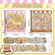 1 Set 60pcs Scene Stickers, Includes 40pcs Materials, 20 Scenes, Miniature Scene Sticker Box, Easy To Store, Mini House Stickers, Suitable For Decoration Stickers, Creative Self-Adhesive House Stickers, Decorative Stickers - Multicolor - View 5