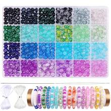 600/1200pcs 8mm Glass Beads, Used For Jewelry Making, Bracelet, Spacer Bead Round Disc Glass Bead Bracelet Making Set, DIY Handmade Gift - Multicolor - View 10