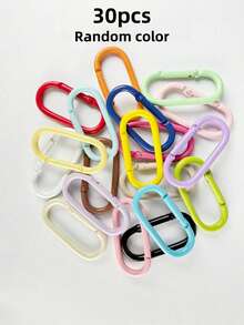 8/15/30/60/90/120pcs Colorful Zinc Alloy Carabiner Key Rings - Spring Clips, Suitable For Keys, Bags, Water Bottles And Backpacks, Bag Charms Jewelry Making Accessories - Multicolor - View 15
