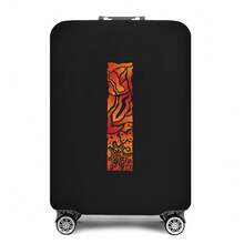 Vibrant Artistic Letter Print Elastic Luggage Cover, Dustproof & Scratch-Resistant Suitcase Protective Sleeve, Fits 18-32 Inch Travel Rolling Luggage - Black - View 82