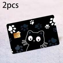 4/2/1pcsCute Cat Paw Print Pattern Bank Cards, Credit Cards, Debit Cards, Transit Cards, Room Key Cards, And Skin Stickers - Kitten - View 8