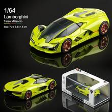 Burago 1:64 比例  Terzo Millennio 綠色合金模型車，含展示盒與底座，創意收藏品，展示飾品或禮物，適合 14 歲以上 - 第三千年綠 - 查看 2
