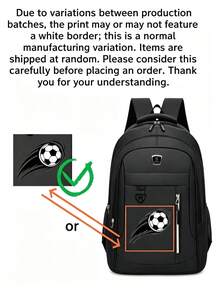1pc Personalized Large Capacity Backpack With Fashionable Casual Football Tail Print, Zipper Closure Nylon Material, Adjustable Shoulder Straps, Hand-Carry Option, Suitable For School, Commute, Shopping, Daily Use. Birthday Gift. - Vertical Zipper Style - Multicolor - View 8