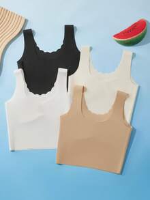 3pcs Random Assortment Teen Girls Underwear, Comfortable & Minimalist Bra For Outdoor, Home, Sports, Party, Casual Wear, Suitable For Middle School And High School Students - Multicolor - View 2