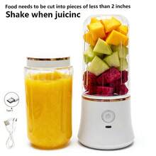 Gelas Juicer Mini, Juicer Portabel Nirkabel, Blender Ukuran Pribadi, Cocok untuk Smoothie dan Milkshake, Blender Buah Dapur Rumah, Cocok untuk Rumah dan Perjalanan. (420ML) - 420ML+420ML - View 11