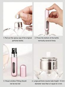 1 buah/2 buah Botol Semprot Parfum Isi Ulang 5ml, Desain Isi Bawah, Semprotan Parfum Portabel untuk Perjalanan, Wadah Semprot Anti Bocor yang Dapat Digunakan Kembali, Cocok untuk Liburan Pantai, Berkemah, Botol Isi Ulang Parfum Saku Unisex - MultiWarna - View 3