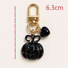 1pc/3pcs Unisex Alloy Oil-Drip Pumpkin Halloween Pendant, 3D Heart Bead Keychain, Halloween Gift, Funny Bag Charm - Multicolor - View 7