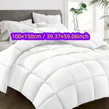1pc Queen Size All Season Comforter Duvet Insert, Quilted Soft Breathable Microfiber Bedding, Solid White Bed Quilt - White - View 11