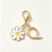 Daisy Initial Letter Keychain, A-Z Alphabet Charm Key Ring, Personalized Gift For Backpack & Car Keys - Multicolor - View 12