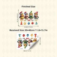 1/2 Sheets Christmas Window Stickers, Cute Santa Hat Birds Snowflakes Window Decals, Self-Adhesive Wall Stickers For Kids Room Home Xmas Party Decor - Multicolor - View 11