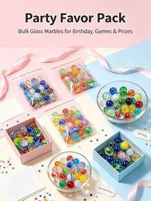 30/60/100pcs 1.6cm Colorful Transparent Glass Beads, Bouncy Marbles - Multicolor - View 5