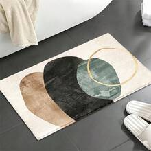 1pc Nordic Style Minimalist Pattern Design Microfiber Bath Rug,Non‑Slip Soft Bathroom Mat,Water‑Absorbent Doormat,Machine Washable,Low Pile,TPR Backing,Knit Fabric,ForBedroom,Kitchen,Entryway Indoor Use,Accessories & Home Decor,Perfect New House Gift - A - View 4